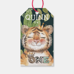 Étiquettes-cadeau Wild One Jungle Animaux Safari 1er Anniversaire