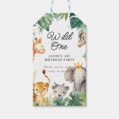 Étiquettes-cadeau Wild One Jungle Safari Anniversaire (Devant)