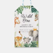 Étiquettes-cadeau Wild One Jungle Safari Anniversaire (Dos)