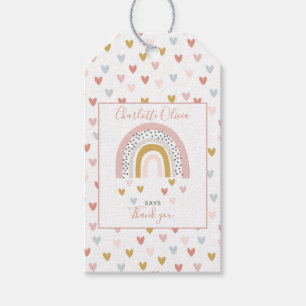 Étiquettes-cadeau Wild One Muted Rainbow Girl's 1st Birthday Party