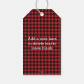 Étiquettes-cadeau Wild ONE Plaid Ours Anniversaire Merci Favoriser (Dos)