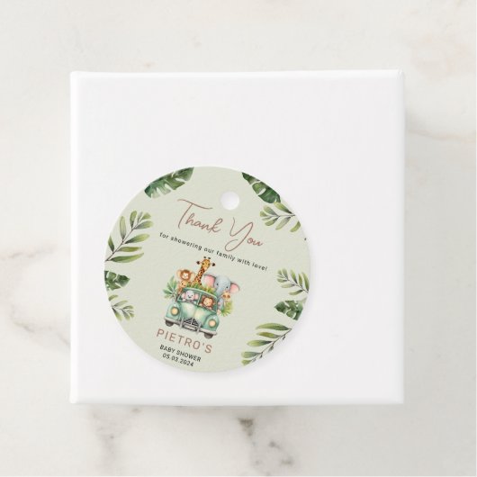 Étiquettes Cadeau Wild One Safari Animaux Baby shower garçon (En situation)