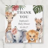 Étiquettes Cadeau Wild One Safari Animaux mignonette bébé fille douc (Devant)