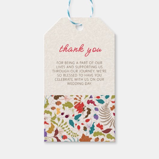 Étiquettes-cadeau Wild Rose Woods Exotic Flower Garden Mariage (Devant)