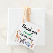 Étiquettes Cadeau Wild Un 1er anniversaire Safari Merci (En situation)