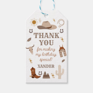 Étiquettes-cadeau Wild West Cowboy Rodeo Anniversaire Merci Favorise