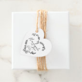Étiquettes Cadeau Wildflowers Heart with Handmade with Love Quote (En situation)
