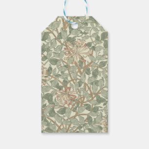 Étiquettes-cadeau William Morris Honeysuckle Vert Floral