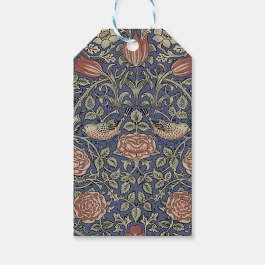 Étiquettes-cadeau William Morris Tudor Fond d'écran Rose (Devant)