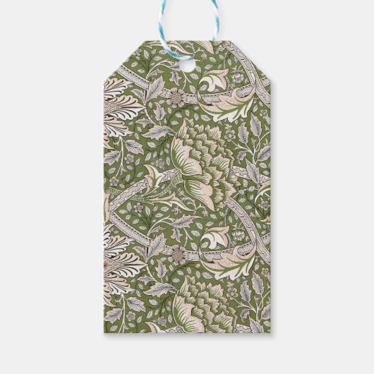 Étiquettes-cadeau William Morris Windrush fleurs florales classique (Devant)