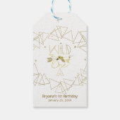 Étiquettes-cadeau WILONE Gold & White Boho 1er anniversaire N'IMPORT (Dos)