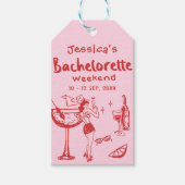 Étiquettes-cadeau Wine Whimsical Doodle Bachelorette Party Week-end (Devant)
