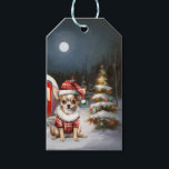 Étiquettes-cadeau Winter Chihuahua Caravan Christmas Adventure<br><div class="desc">Laissez-vous tenter par la magie d'une nuit d'hiver enneigée alors qu'une caravane glisse gracieusement à travers le paysage illuminé par la lune. La beauté sereine de la neige scintillante et l'éclat enchanteur de la lune créent une scène captivante, promettant une aventure de Noël inoubliable remplie de chaleur, de joie et...</div>