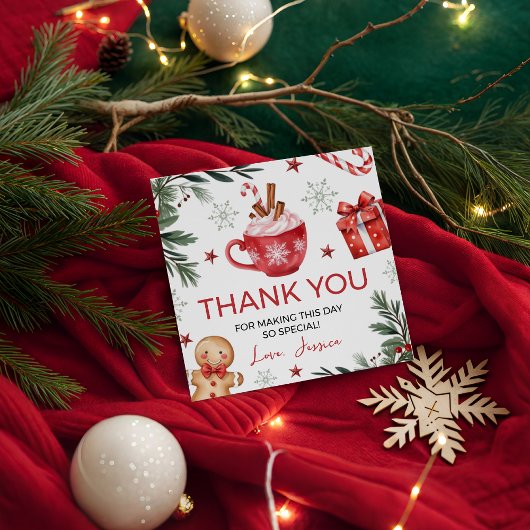 Étiquettes Cadeau Winter Cocoa Birthday Favor Tag