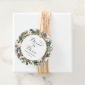Étiquettes Cadeau Winter Greenery Fête des mariées Élégante Faveur T (En situation)