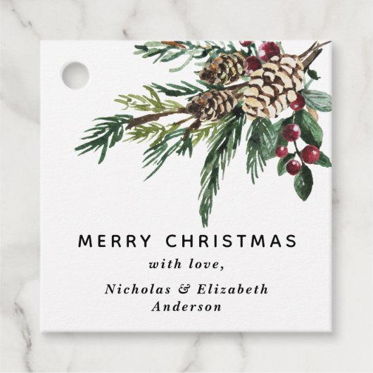 Étiquettes Cadeau Winter Holly Noël (Devant)