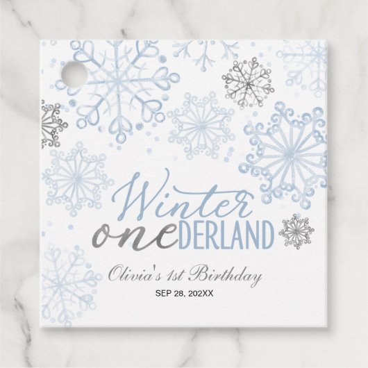 Étiquettes Cadeau Winter Onederland 1st Birthday (Devant)