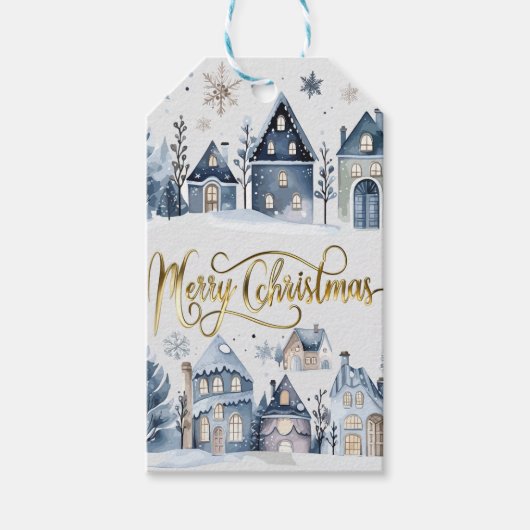 Étiquettes-cadeau Winter Onederland Joyeuses maisons de Noël (Devant)