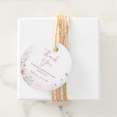 Étiquettes Cadeau Winter Pastel Pink Snowflake Sleigh Baby Shower (En situation)