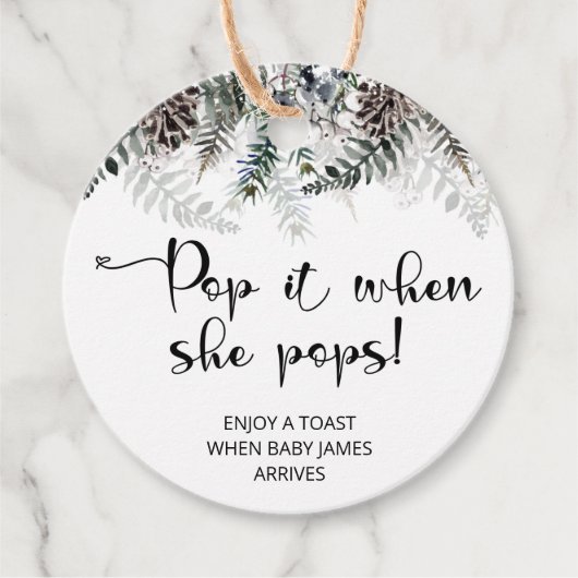 Étiquettes Cadeau Winter Pop it lorsqu'elle popote baby shower Favou (Devant)