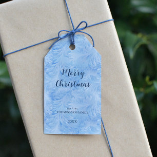 Étiquettes-cadeau Winter Wonderland Bleu gelé motif