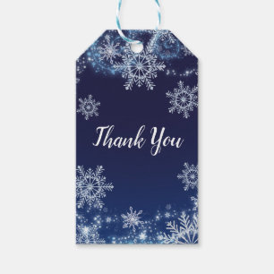 Étiquettes-cadeau Winter Wonderland Blue & White Snowflakes Favorise