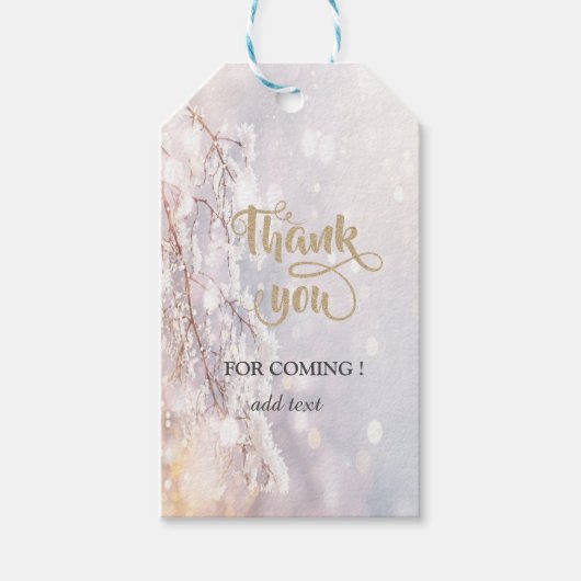 Étiquettes-cadeau Winter Wonderland Branches Merci (Devant)