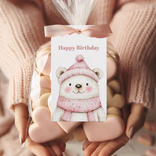 Étiquettes-cadeau Winter Wonderland White Bear Joyeux anniversaire