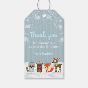 Étiquettes-cadeau Winter Woodland Favoriser Tags Winter Onederland