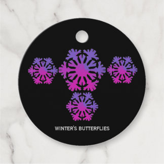 Étiquettes Cadeau  Winter's Butterflies snowflakes