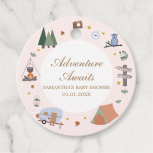 Étiquettes Cadeau Woodland Adventure Attend le Baby shower de campin
