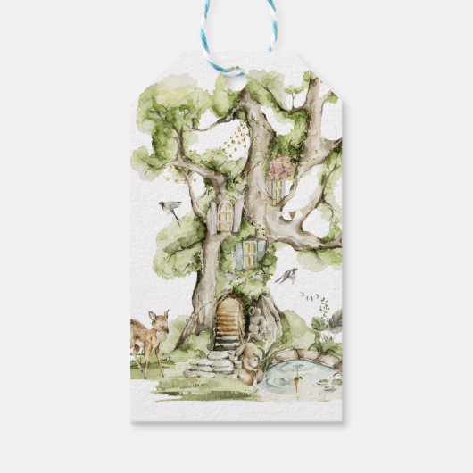 Étiquettes-cadeau Woodland Circus | Unicorn Anniversaire Merci de fê (Dos)