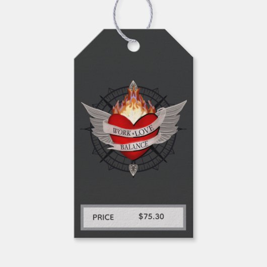 Étiquettes-cadeau Work Love Balance Compass Price (Devant)