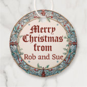 Étiquettes Cadeau Wreath de Noël (Dos)