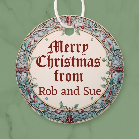 Étiquettes Cadeau Wreath de Noël