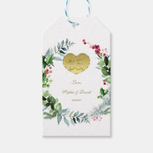 Étiquettes-cadeau Wreath d'hiver 50e Mariage Nous le faisons toujour