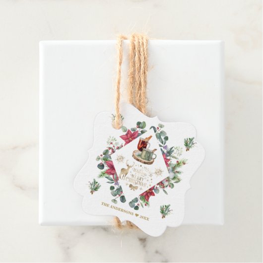 Étiquettes Cadeau Wreath Script Winter Vous Souhaite Un Joyeux Noël (En situation)