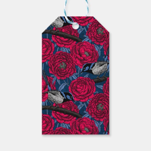 Étiquettes-cadeau Wrens in the peonies (Devant)