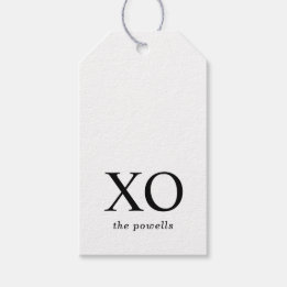 Étiquettes-cadeau XOXO Huets & Baisers Simple Noir & Blanc