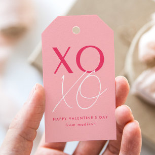 Étiquettes-cadeau XOXO Pink Valentine's Day
