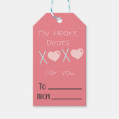 Étiquettes-cadeau XOXO Saint Valentin rose (Devant)