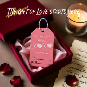 Étiquettes-cadeau XOXO Saint Valentin rose