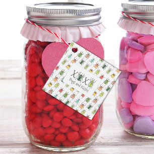 Étiquettes Cadeau XOXO Valentine Buissons et Baisers Lovebug Beetles