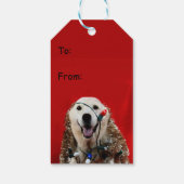 Étiquettes-cadeau Yellow lab Christmas (Dos)