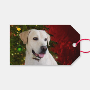Étiquettes-cadeau Yellow lab Christmas
