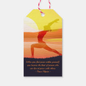 Étiquettes-cadeau Yoga Enseignant Soleil Salutation Moitié Lune Pose (Dos)