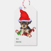 Étiquettes-cadeau Yorkshire Terrier Noël (Devant)