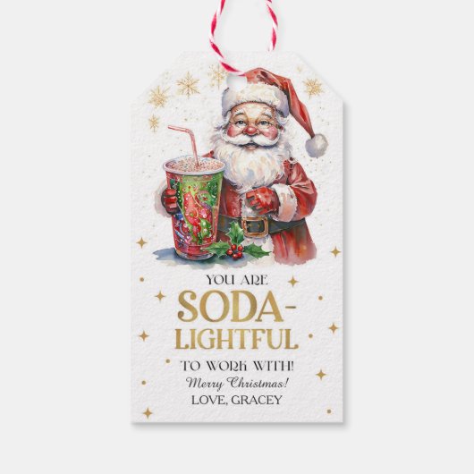 Étiquettes-cadeau You are Soda-lightful to Work With Christmas (Dos)