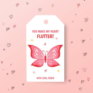 Étiquettes-cadeau You Make My Heart Flutter Valentine Gift Tag