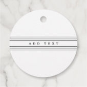 Étiquettes Cadeau Your Custom Text & Modern Stripes | Black & White (Dos)
